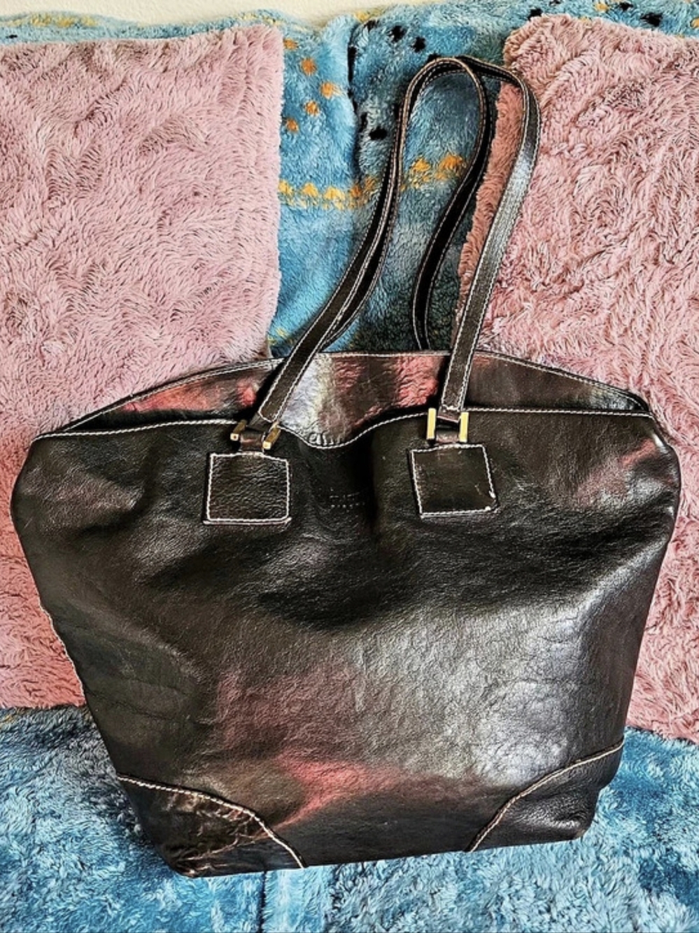 Claudia Firenze Leather Tote in Black